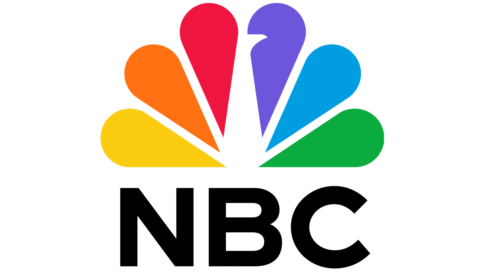 NBC colorful peacock logo on a black background